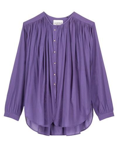 Laurence Bras Long Sleeve Cigar Shirt - Purple