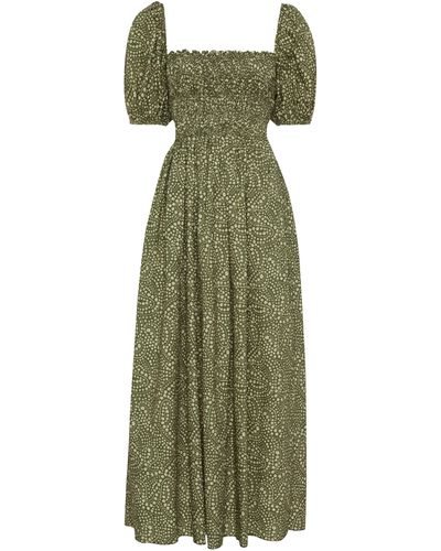 Matteau Kleid mit gerafftem Oberteil - Grün