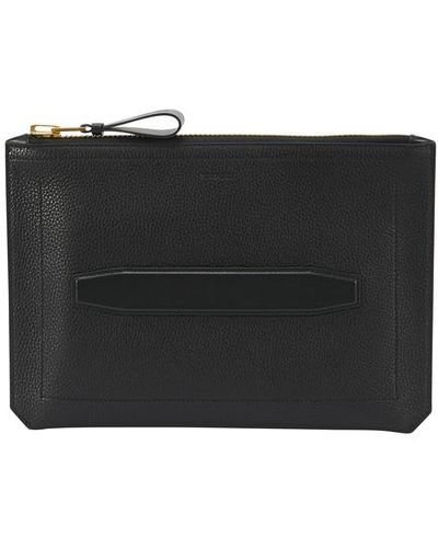 Tom Ford Small Grained Leather Pouch - Black