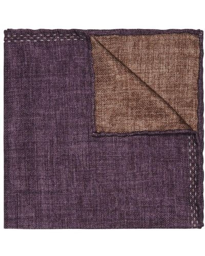 Brunello Cucinelli Silk Pocket Square - Purple
