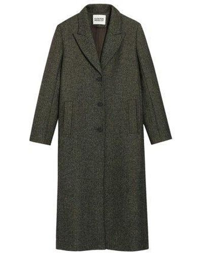 Claudie Pierlot Two-tone Mid-length Straight Coat - Green