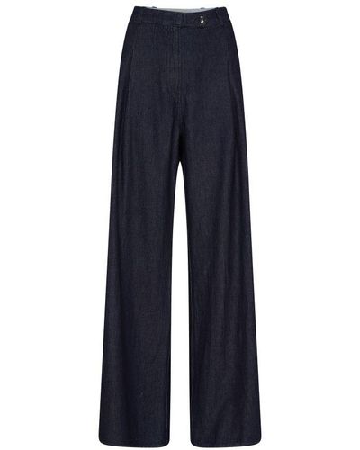 THE GARMENT Eclipse Denim Wide Pleated Trousers - Blue