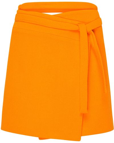 Patou Mini-jupe portefeuille - Orange
