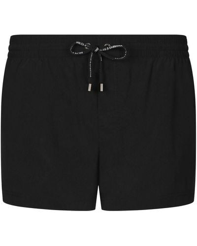 Dolce & Gabbana Swim Shorts With Dg Print - Black