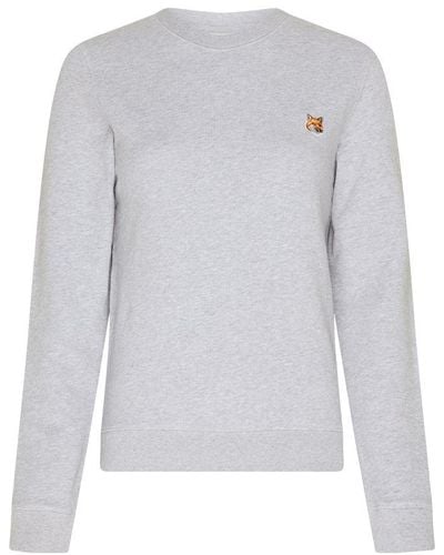 Maison Kitsuné Fox Head Patch Sweatshirt - Gray