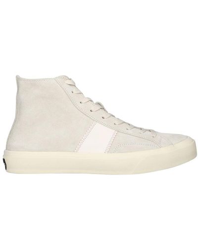 Tom Ford Lace Up Igh Top Sneakers - Natural