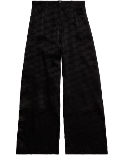 Balenciaga Pantalon Taille Basse Fluide BB Monogram - Noir