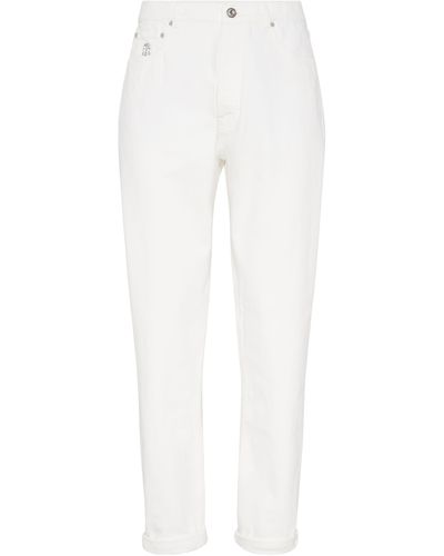 Brunello Cucinelli Pantalon cinq poches coupe Iconic - Blanc