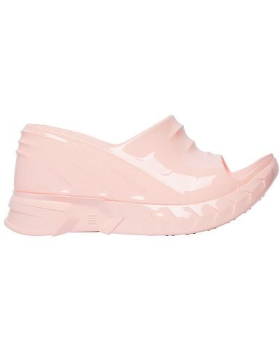 Givenchy Marshmallow Patent-rubber Wedge Mules - Pink
