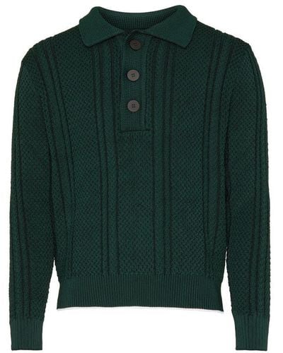 Jacquemus La Maille Belo D-ring Stretch-knit Polo Shirt - Green
