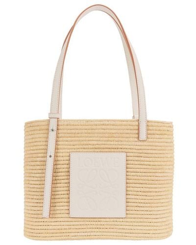 Loewe Paula's Ibiza - Small Square Basket Bag - White