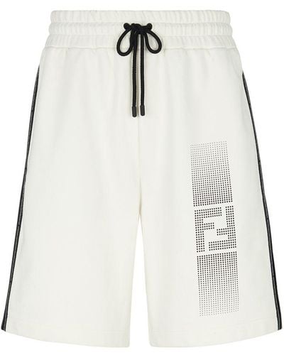 Fendi Bermuda Trousers With Elasticated Waist - White