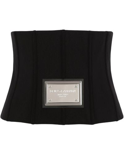 Dolce & Gabbana Technical Jersey Corset Belt - Black