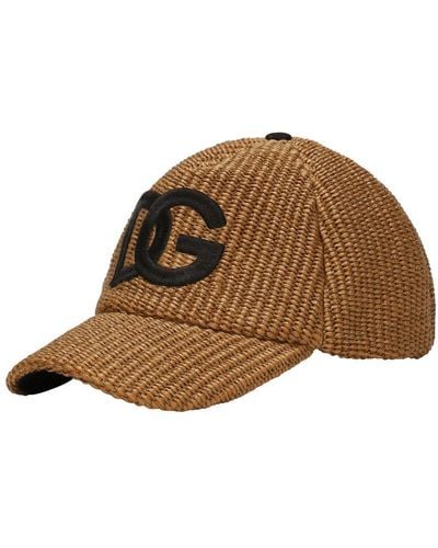 Dolce & Gabbana Trucker Hat With Dg Logo - Brown