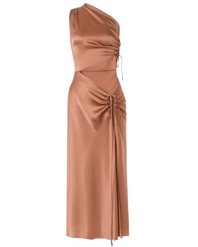 Alberta Ferretti Single-Shoulder Dress - Brown