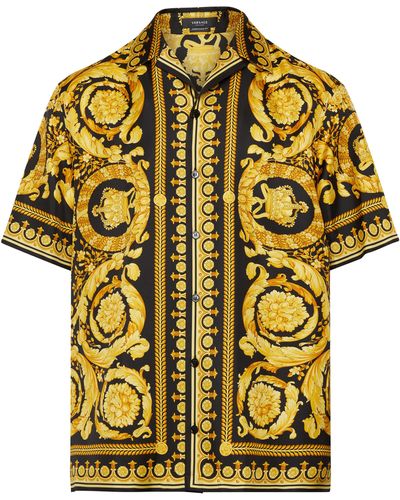 Versace Barocco Bowling Shirt - Jaune