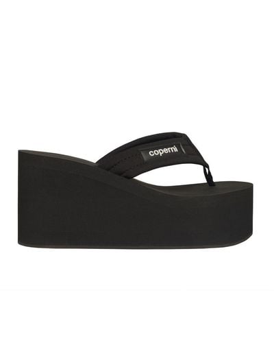 Coperni Logo Wedge Sandals - Black