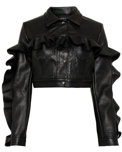David Koma Leather Jacket - Black