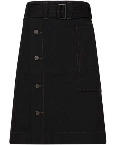 Lemaire Wrap-around Belted Skirt - Black