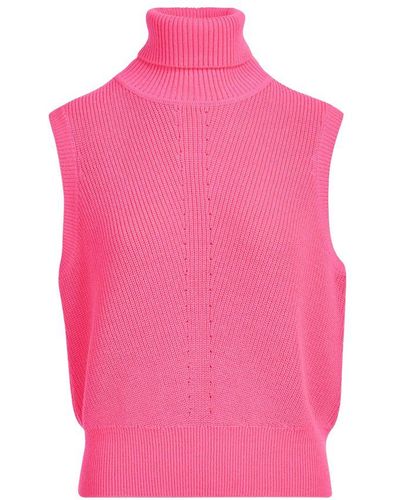 Pink Sleeveless sweaters for Women