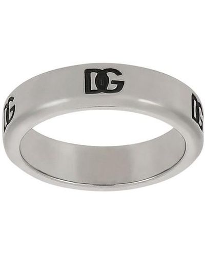 Dolce & Gabbana Wedding Ring With Dg Logos - Metallic