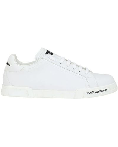 Dolce & Gabbana Calfskin Portofino Sneakers - White