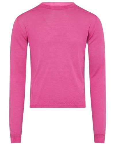 Rick Owens Biber Short Sweater - Pink
