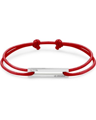 Le Gramme Bracelet cordon rouge le 1,7g argent 925