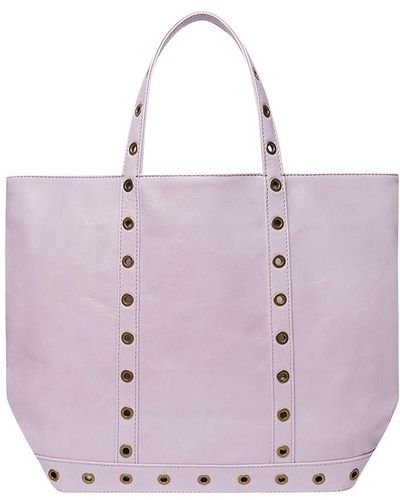 Vanessa Bruno M Cracked Leather Tote Bag - Purple