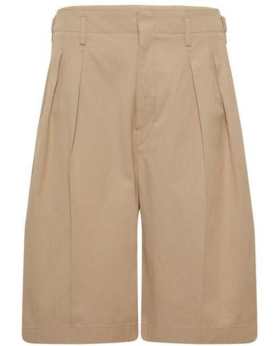 Lemaire Pleated Bermuda Shorts - Natural