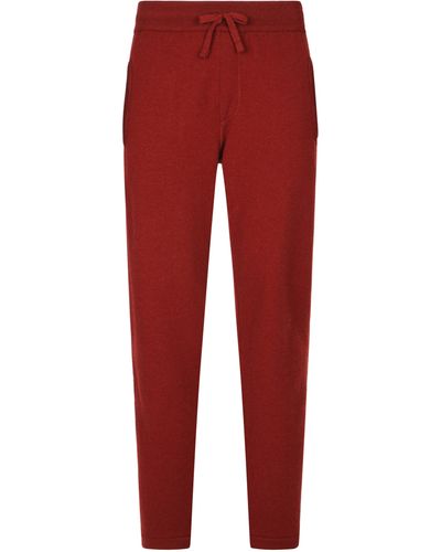 Dolce & Gabbana Pantalon de jogging en cachemire avec logo DG - Rouge