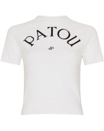 Patou Jacquard Knit Top - White