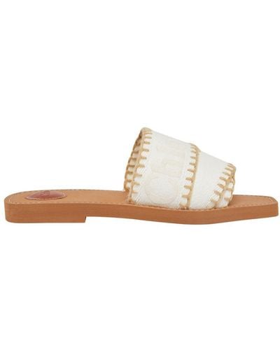 Chloé Woody Flat Sandals - White