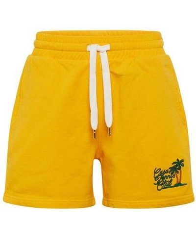 CASABLANCA Casa Tennis Club Embroidered Sweatshorts - Yellow