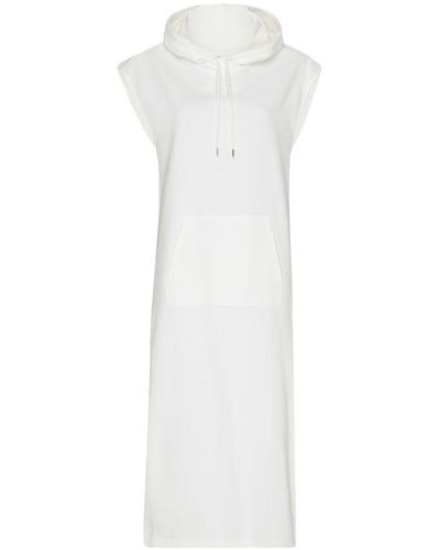 Courreges Cocoon Fleece Hooded Tunic - White