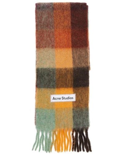 Acne Studios Vally Scarf With Fringes - Brown