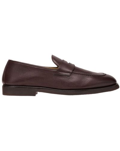 Brunello Cucinelli Calfskin Penny Loafers - Brown