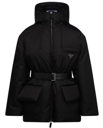 Prada Mantel aus Re-Nylon - Schwarz