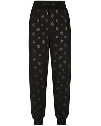 Dolce & Gabbana JOGGING Logo Print Pants - Black