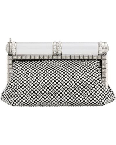 Dolce & Gabbana Satin Bag With Fusible Rhinestones - Grey