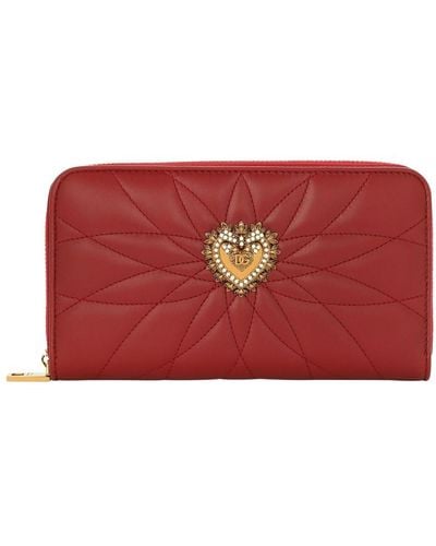 Dolce & Gabbana Zip-Around Devotion Wallet - Red