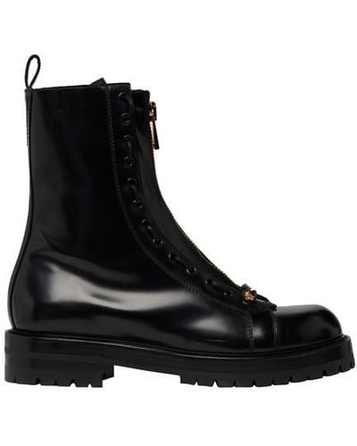Versace Leather Boots - Black