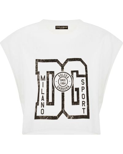 Dolce & Gabbana T-shirt court en jersey - Blanc