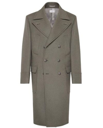 Brunello Cucinelli One-And-A-Half-Breasted Coat - Gray