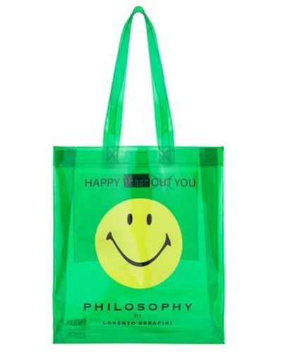 Philosophy Di Lorenzo Serafini Pvc Shopper Philosophy X Smiley - Green