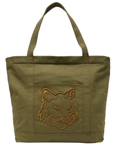 Maison Kitsuné Fox Head Tote Bag - Green