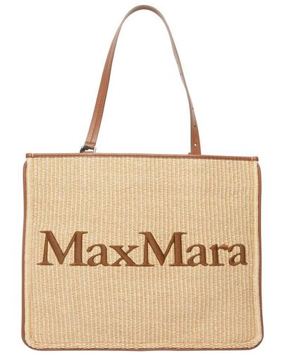 Max Mara Easy Tote Logo Bag - Natural