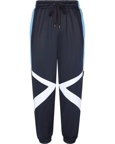 Dolce & Gabbana Pantalon de jogging à design colour block - Bleu