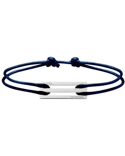 Le Gramme Sterling Cord Bracelet 2,5G - Blue