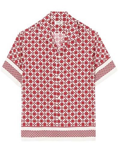Sandro Square Cross Short-sleeved Shirt - Red